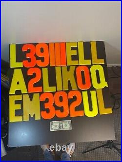 Vintage Metal Neon Marquee Sign Letter & Number Lot Of 23 7.5 With Clips