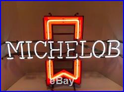 Vintage Michelob Beer Neon Light Up Sign Anheuser Busch Budweiser Room Bar Wall