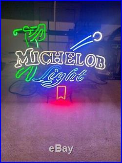 Vintage Michelob Light Neon Golf Sign Large Budweiser Beer Bud Bar Light Ex+