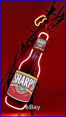Vintage Miller Beer Sharps Bottle Cap Blowing Off Motion Neon Light Sign Works