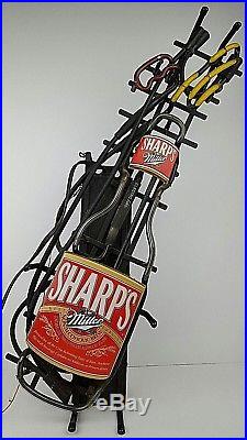 Vintage Miller Beer Sharps Bottle Cap Blowing Off Motion Neon Light Sign Works