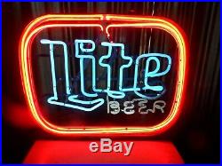 Vintage Miller Brewing Co. Miller Lite BEER Neon Bar Sign