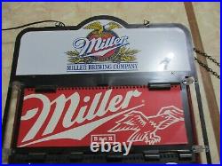 Vintage Miller Brewing Neon Arrow Double Sided Window Store Display Sign Prices