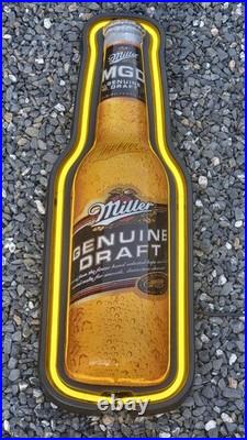 Vintage Miller Genuine Draft Beer Bottle Neon Light Bar Sign Advertising 35 Vintage Miller Genuine Draft Beer Bottle Neon Light Bar Sign Advertising 35