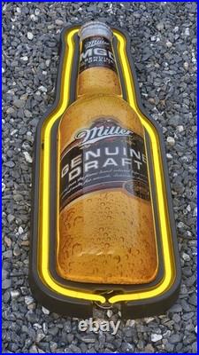 Vintage Miller Genuine Draft Beer Bottle Neon Light Bar Sign Advertising 35 Vintage Miller Genuine Draft Beer Bottle Neon Light Bar Sign Advertising 35