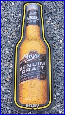 Vintage Miller Genuine Draft Beer Bottle Neon Light Bar Sign Advertising 35 Vintage Miller Genuine Draft Beer Bottle Neon Light Bar Sign Advertising 35