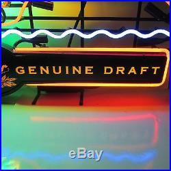 Vintage Miller Genuine Draft Beer Neon Lit Bar Sign Fly Fisherman 5 Colors Rare