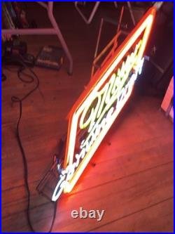 Vintage Miller Genuine Draft Beer Real Tube Neon Sign Display Light Vintage Miller Genuine Draft Beer Real Tube Neon Sign Display Light