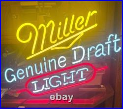 Vintage Miller Genuine Draft Beer Real Tube Neon Sign Display Light Vintage Miller Genuine Draft Beer Real Tube Neon Sign Display Light