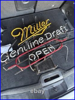 Vintage Miller Genuine Draft Beer Real Tube Neon Sign Display Working