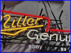 Vintage Miller Genuine Draft Neon Beer Sign Guitar Shape Bar Pub Mancave LightPa