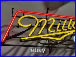 Vintage Miller Genuine Draft Neon Beer Sign Guitar Shape Bar Pub Mancave LightPa