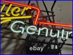 Vintage Miller Genuine Draft Neon Beer Sign Guitar Shape Bar Pub Mancave LightPa