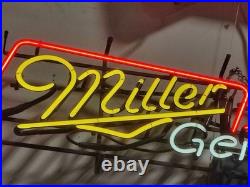 Vintage Miller Genuine Draft Neon Beer Sign Guitar Shape Bar Pub Mancave LightPa