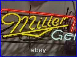 Vintage Miller Genuine Draft Neon Beer Sign Guitar Shape Bar Pub Mancave LightPa