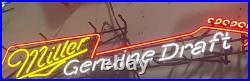 Vintage Miller Genuine Draft Neon Beer Sign Guitar Shape Bar Pub Mancave LightPa