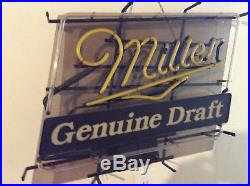 Vintage Miller Genuine Draft Neon Sign beer light Bar Man Cave 20x25 MGD