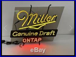 Vintage Miller Genuine Draft On Tap Neon Sign, Hard To Find, Works Great