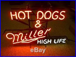 Vintage Miller High Life Beer Hot Dog Neon Sign Rare / Original