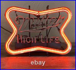Vintage Miller High Life Beer Neon Sign Light 22 x 16.5 USA Everbright Mar 83