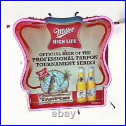 Vintage Miller High Life Beer Tarpon Tournament Series Lighted Sign Neon Rare