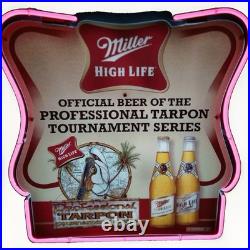 Vintage Miller High Life Beer Tarpon Tournament Series Lighted Sign Neon Rare