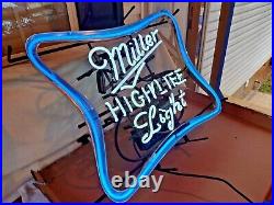 Vintage Miller High Life Neon Light Up Sign