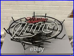 Vintage Miller Lite Beer Tavern Bar Neon Sign 20 X 19 X 5 For Repair Or Parts
