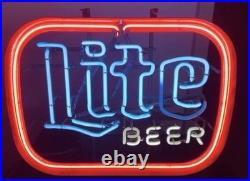 Vintage Miller Lite Beer Tavern Neon Sign Works, Franceformer, Chains