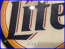 Vintage Miller Lite Bottle Cap Logo Neon Beer Sign 12x10 Works