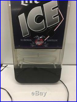 Vintage Miller Lite Ice 41x 12 Light Up Neon Fill Up Motion Bottle Beer Sign