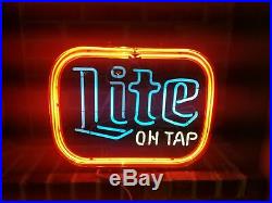 Vintage Miller Lite Neon Beer Lite ON TAP Bar Sign