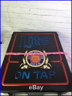 Vintage Miller Lite On Tap Neon Looking Lighted Beer Bar Sign