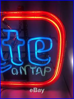 Vintage Miller Lite on Tap Neon Beer Sign Store Display for Man Cave Bar WORKS