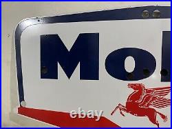 Vintage Mobil Gas Pegasus Porcelain Enamel Neon Gas & Oil Sign SSPN 72X36