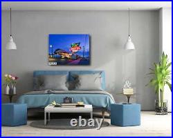 Vintage Motel Neon Sign Photography Desert Hills Retro Wall Art Decor
