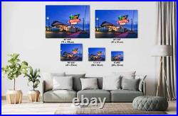 Vintage Motel Neon Sign Photography Desert Hills Retro Wall Art Decor