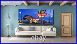 Vintage Motel Neon Sign Photography Desert Hills Retro Wall Art Decor
