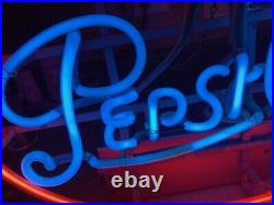 Vintage NEON PEPSI COLA bar advertising sign great working condition