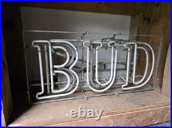 Vintage Neon BUDWIESER Neon Beer Bud Bar Lrg Sign 24 Needs Repair