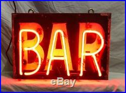 Vintage Neon Bar Sign Tin Can Diminutive
