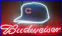 Vintage Neon Beer Sign BUDWEISER withCubs Cap