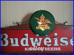 Vintage Neon Budweiser Sign need new tubs transformer works great 1997 28x14