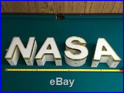 Vintage Neon NASA Sign Letters DecorativeChannelMarquee Old NASA Sign