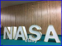 Vintage Neon NASA Sign Letters DecorativeChannelMarquee Old NASA Sign