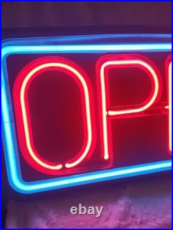 Vintage Neon OPEN Sign Window Lg Business Real Neon Electric 36x17 FALLON 1999