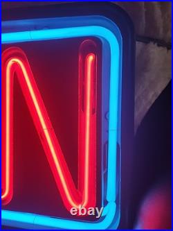 Vintage Neon OPEN Sign Window Lg Business Real Neon Electric 36x17 FALLON 1999