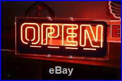 Vintage Neon Open Sign 1980s Worden Glass Tube USA countertop store display old