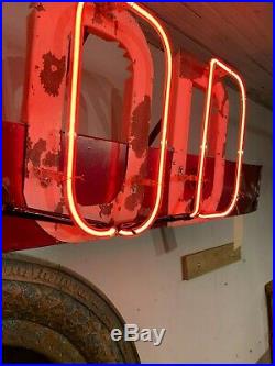 Vintage Neon Red FOOD Sign, Rare Retro Wall Accent