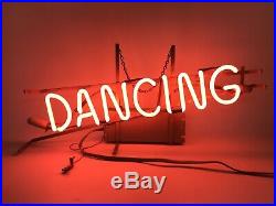 Vintage Neon Sign DANCING dance Studio Hanging Light Up Red Neon Sign #1631